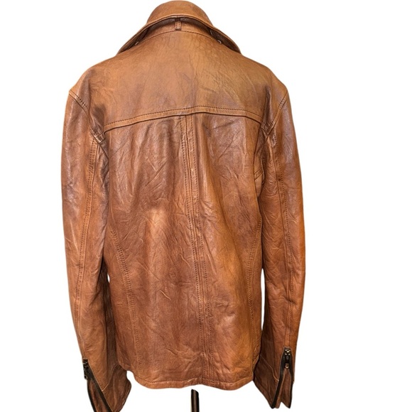 Men’s Empresa Brown Leather Jacket - Picture 4 of 6